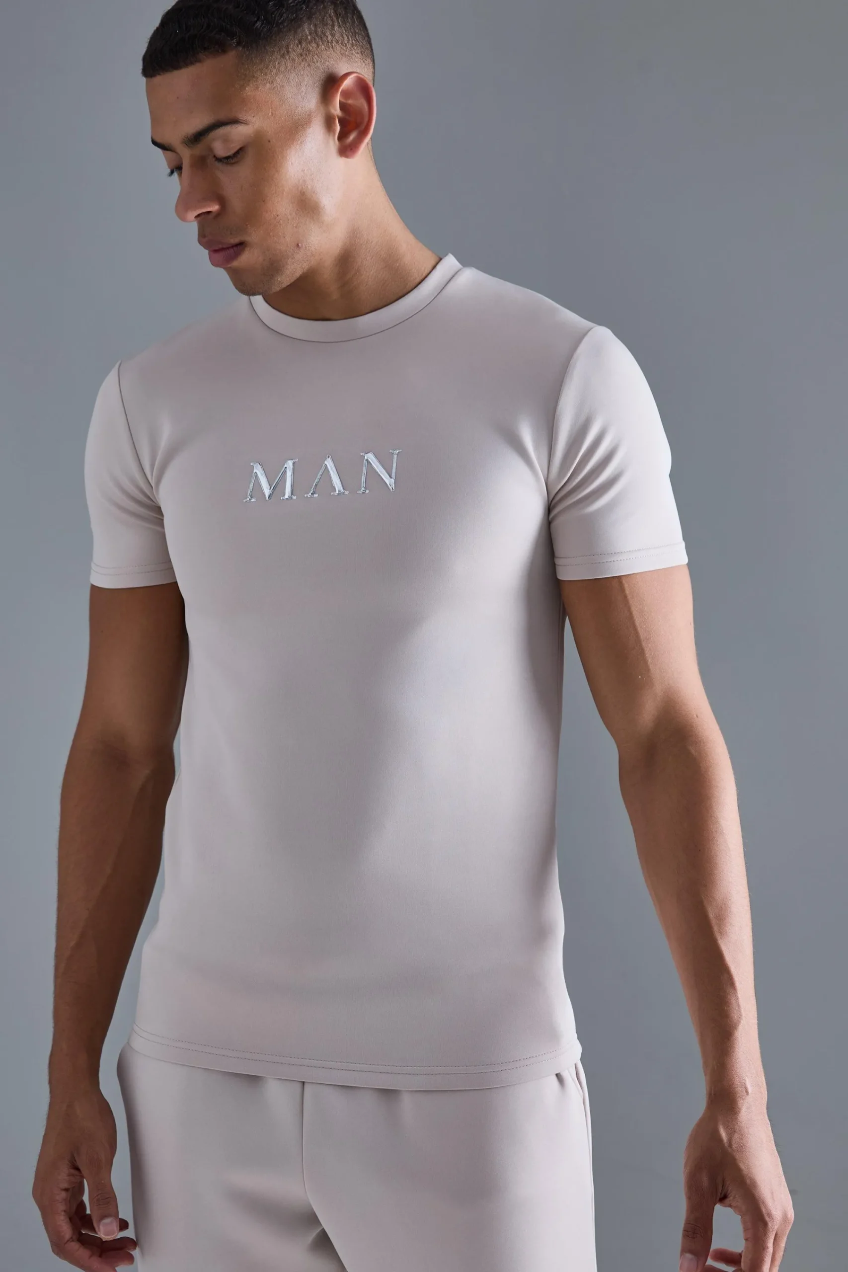 Man Muscle Fit Scuba T-shirt | UK^boohooMAN Online