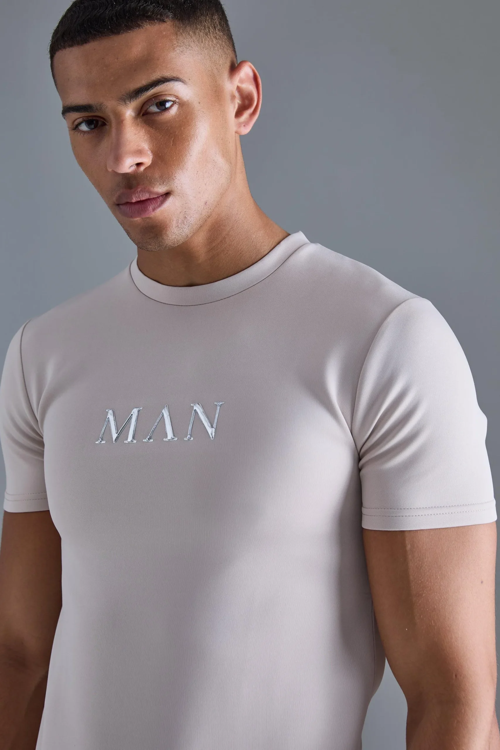 Man Muscle Fit Scuba T-shirt | UK^boohooMAN Online