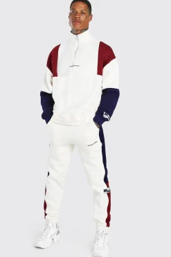 boohooMAN Man Official Colour Block Half Zip Tracksuit | UK| Tracksuits