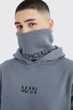 boohooMAN Man Official Jersey Hoodie With Snood | UK| Hoodies & Sweatshirts