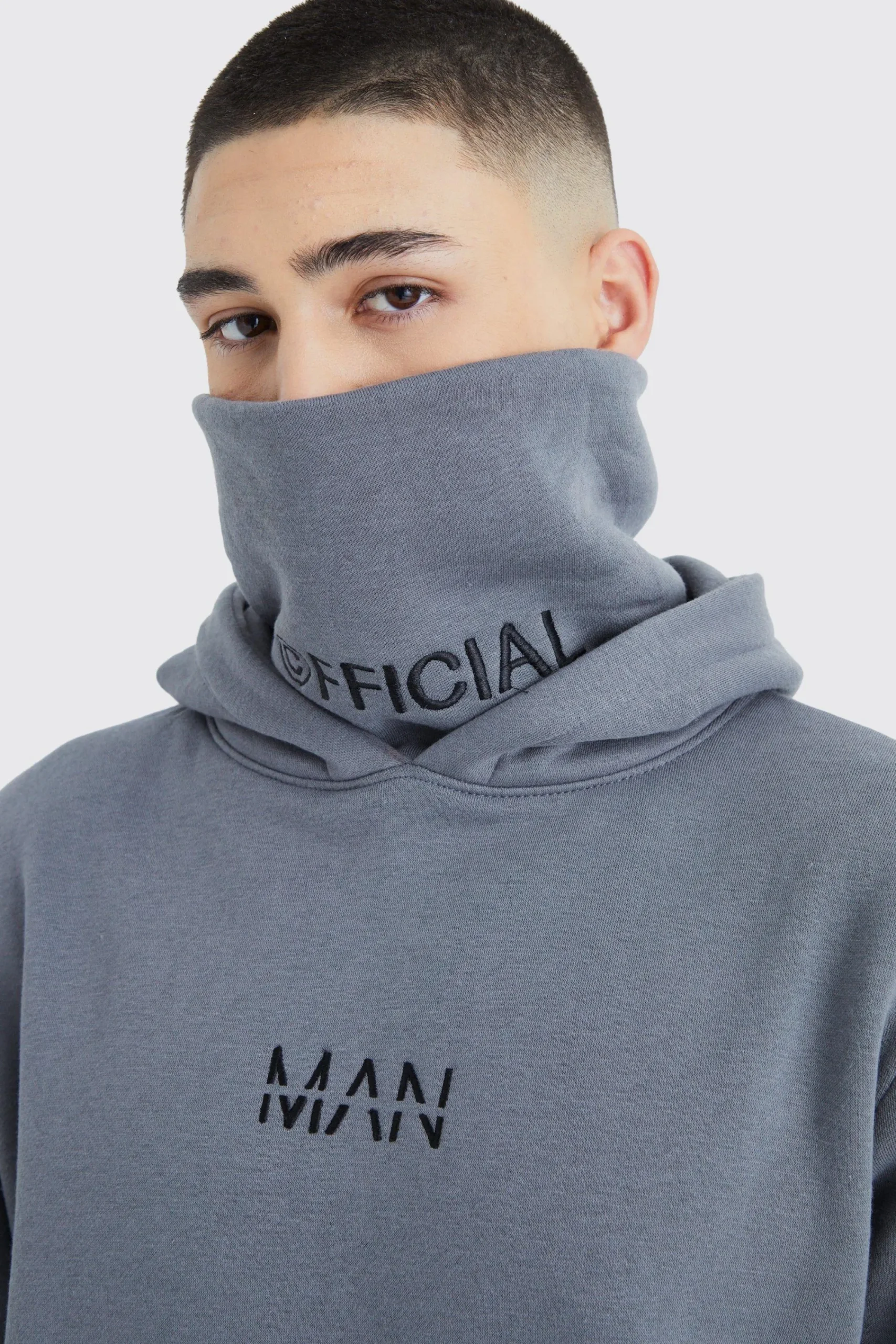 boohooMAN Man Official Jersey Hoodie With Snood | UK| Hoodies & Sweatshirts