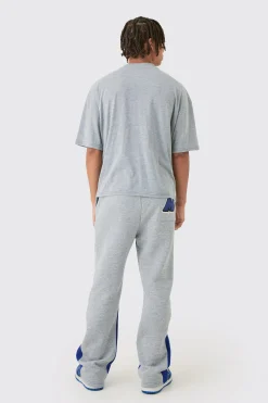 boohooMAN Man Oversized Boxy Contrast Stitch T-shirt Gusset Jogger Set | UK| Sets & Co-Ords