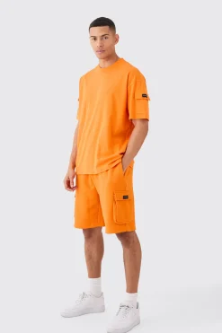 boohooMAN Man Oversized Cargo T-shirt And Relaxed Short Set | UK| Sets & Co-Ords|Tracksuits