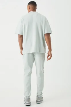 Man Oversized Extended Neck Heavy Interlock T-shirt | UK^boohooMAN Discount