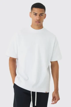 Man Oversized Extended Neck Heavy Interlock T-shirt | UK^boohooMAN Hot