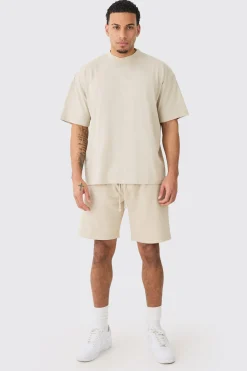 boohooMAN Man Oversized Extended Neck T-shirt And Relaxed Short Set | UK| Sets & Co-Ords|Tracksuits