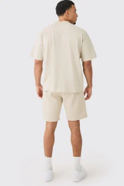 boohooMAN Man Oversized Extended Neck T-shirt And Relaxed Short Set | UK| Sets & Co-Ords|Tracksuits