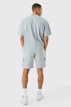 boohooMAN Man Oversized Extended Neck T-shirt And Cargo Short Set | UK| Shorts|Sets & Co-Ords