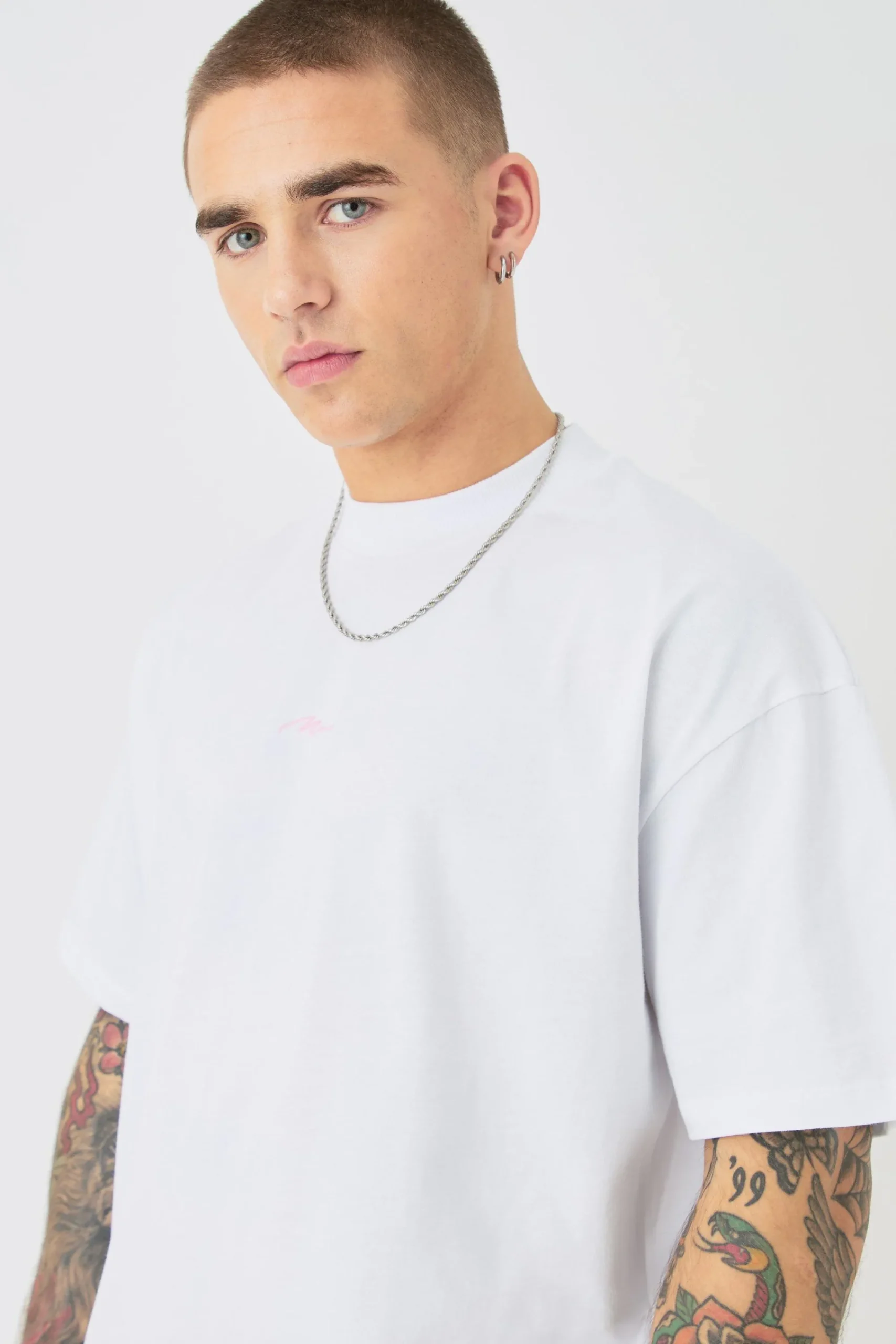 boohooMAN Man Oversized Extended Neck T-shirt & Jacquard Jogger Set | UK| Sets & Co-Ords|Tracksuits