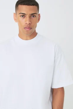 boohooMAN Man Oversized Extended Neck T-shirt And Jacquard Shorts Set | UK| Sets & Co-Ords|Tracksuits