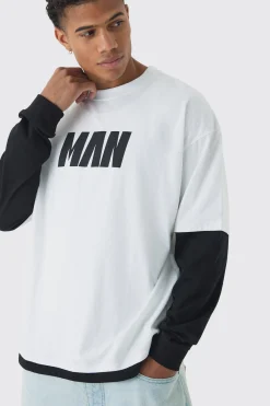 MAN Oversized Faux Layer T-Shirt | UK^boohooMAN Clearance