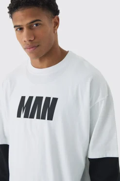 MAN Oversized Faux Layer T-Shirt | UK^boohooMAN Clearance
