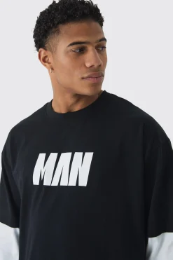 MAN Oversized Faux Layer T-Shirt | UK^boohooMAN Best