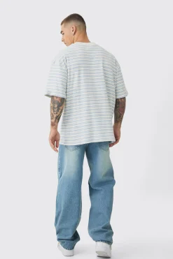 Man Oversized Ribbed Striped T-shirt | UK^boohooMAN New
