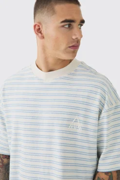 Man Oversized Ribbed Striped T-shirt | UK^boohooMAN New
