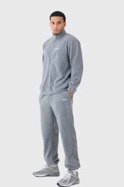 boohooMAN Man Oversized Zip Through Funnel Neck Fleece Tracksuit | UK| Tracksuits
