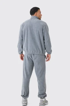 boohooMAN Man Oversized Zip Through Funnel Neck Fleece Tracksuit | UK| Tracksuits