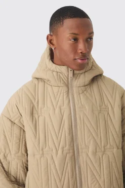 boohooMAN Man Quilted Hooded Puffer Coat In | UK| Coats & Jackets