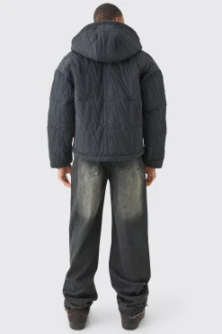 boohooMAN Man Quilted Hooded Puffer Coat In | UK| Coats & Jackets
