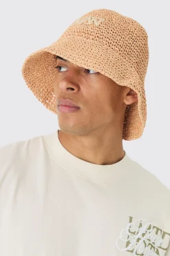 boohooMAN Man Raffia Bucket Hat In | UK| Hats & Caps