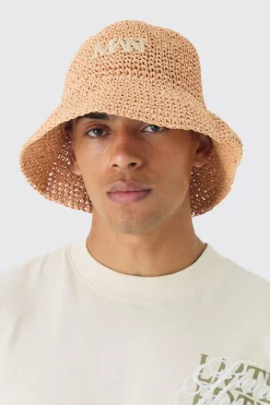 boohooMAN Man Raffia Bucket Hat In | UK| Hats & Caps