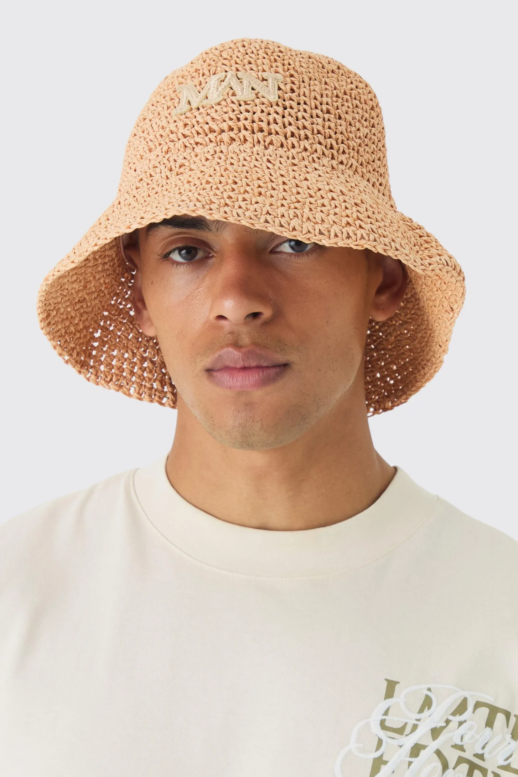boohooMAN Man Raffia Bucket Hat In | UK| Hats & Caps