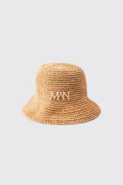 boohooMAN Man Raffia Bucket Hat In | UK| Hats & Caps