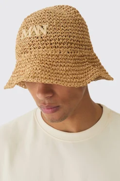 boohooMAN Man Raffia Bucket Hat In | UK| Hats & Caps