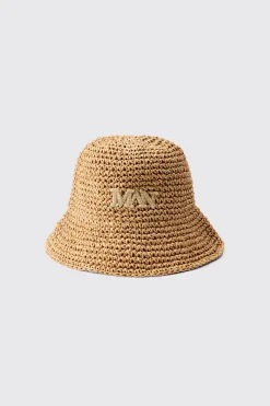 boohooMAN Man Raffia Bucket Hat In | UK| Hats & Caps
