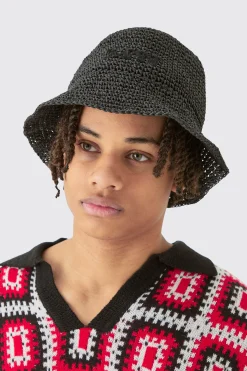 boohooMAN Man Raffia Bucket Hat In | UK| Hats & Caps