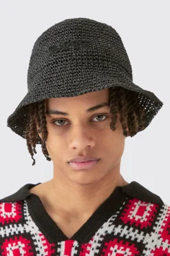 boohooMAN Man Raffia Bucket Hat In | UK| Hats & Caps