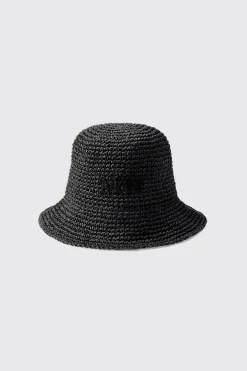 boohooMAN Man Raffia Bucket Hat In | UK| Hats & Caps
