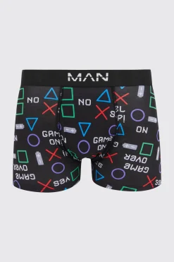 boohooMAN Man Retro Game Printed Boxer | UK| Underwear & Socks|Underwear & Socks
