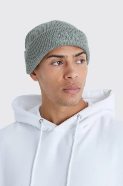 boohooMAN Man Roman Micro Ribbed Beanie | UK| Hats & Caps