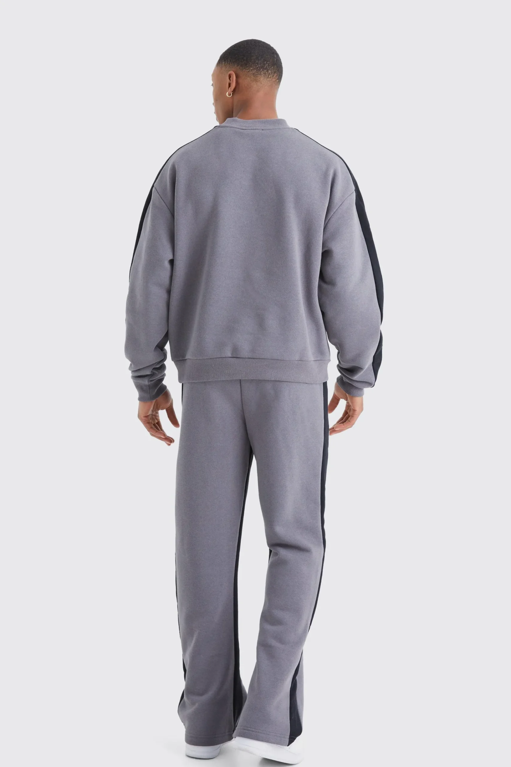 boohooMAN Man Rose Print Gusset Sweatshirt Tracksuit | UK| Tracksuits