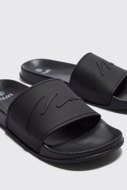 boohooMAN Man Script Slider | UK| Sliders & Slippers