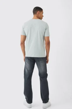 Man Script Slim Colour Block T-shirt | UK^boohooMAN Sale