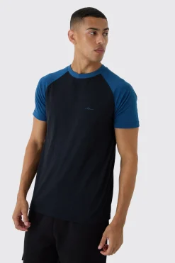 Man Script Slim Colour Block Raglan T-shirt | UK^boohooMAN Hot