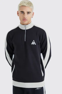 boohooMAN Man Side Panel 1/4 Zip Funnel Neck Sweatshirt | UK| Hoodies & Sweatshirts