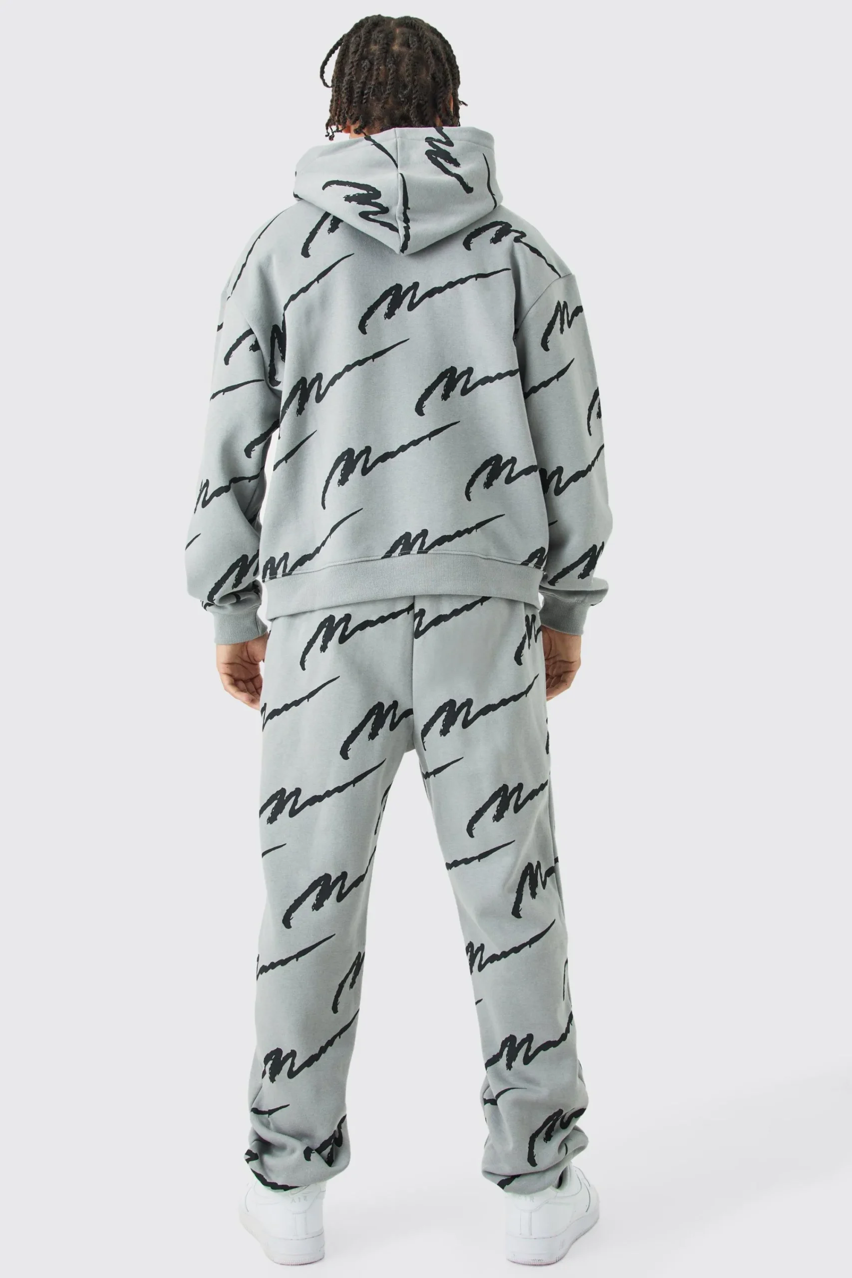 boohooMAN Man Signature All Over Print Boxy Hooded Tracksuit | UK| Tracksuits