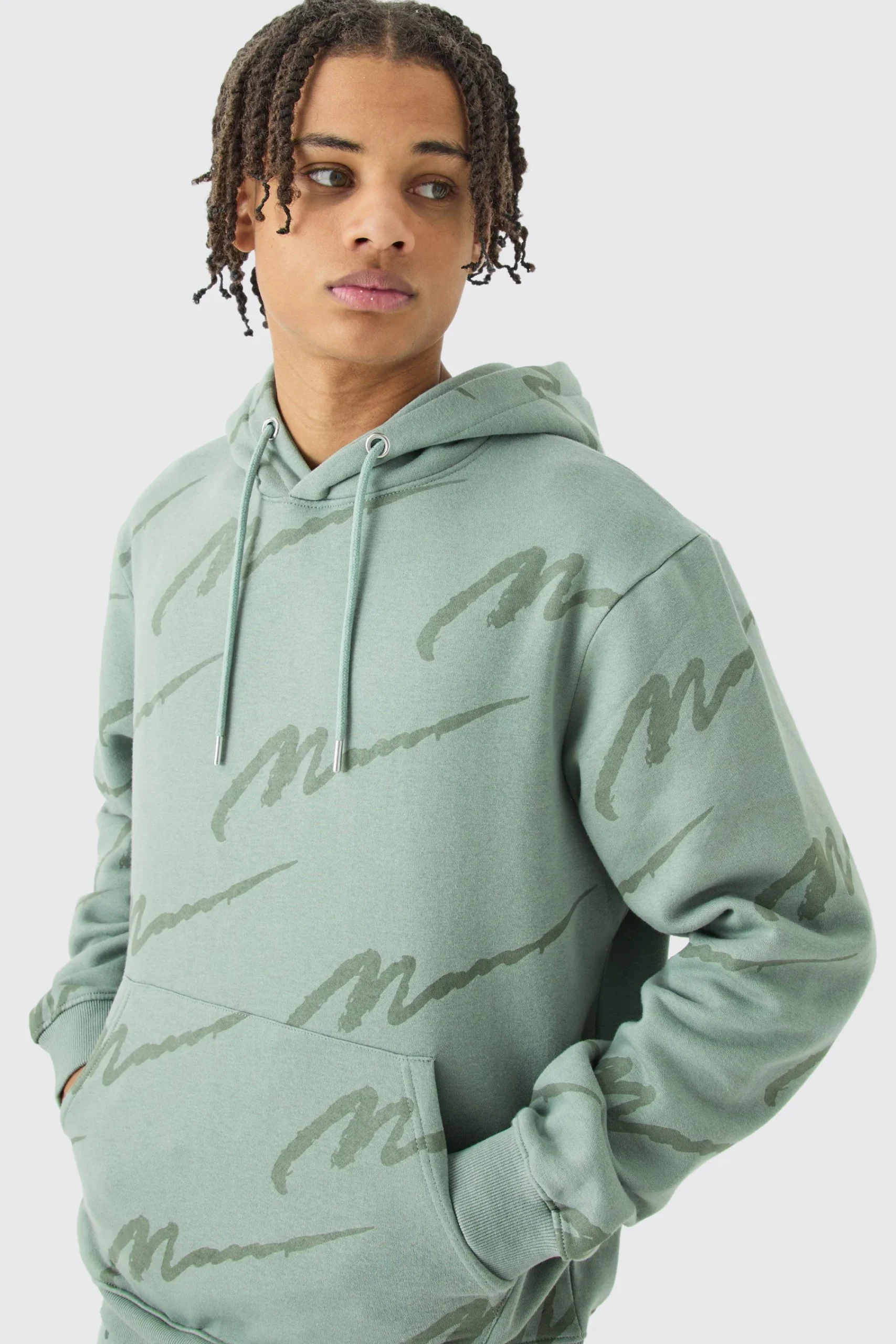boohooMAN Man Signature All Over Print Hoodie | UK| Hoodies & Sweatshirts