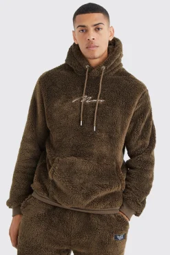 boohooMAN Man Signature Borg Over The Head Hoodie | UK| Hoodies & Sweatshirts