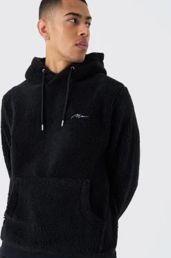 boohooMAN Man Signature Borg Over The Head Hoodie | UK| Hoodies & Sweatshirts