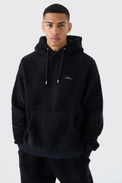 boohooMAN Man Signature Borg Over The Head Hoodie | UK| Hoodies & Sweatshirts