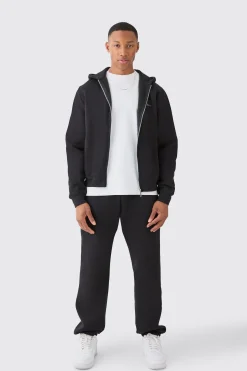 boohooMAN Man Signature Boxy Zip Through Hooded Tracksuit | UK| Tracksuits