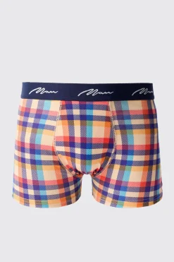 boohooMAN Man Signature Check Printed Boxers | UK| Underwear & Socks|Underwear & Socks