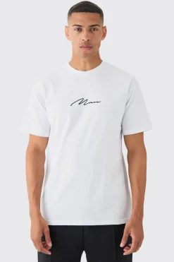 Man Signature Chest Print T-shirt | UK^boohooMAN