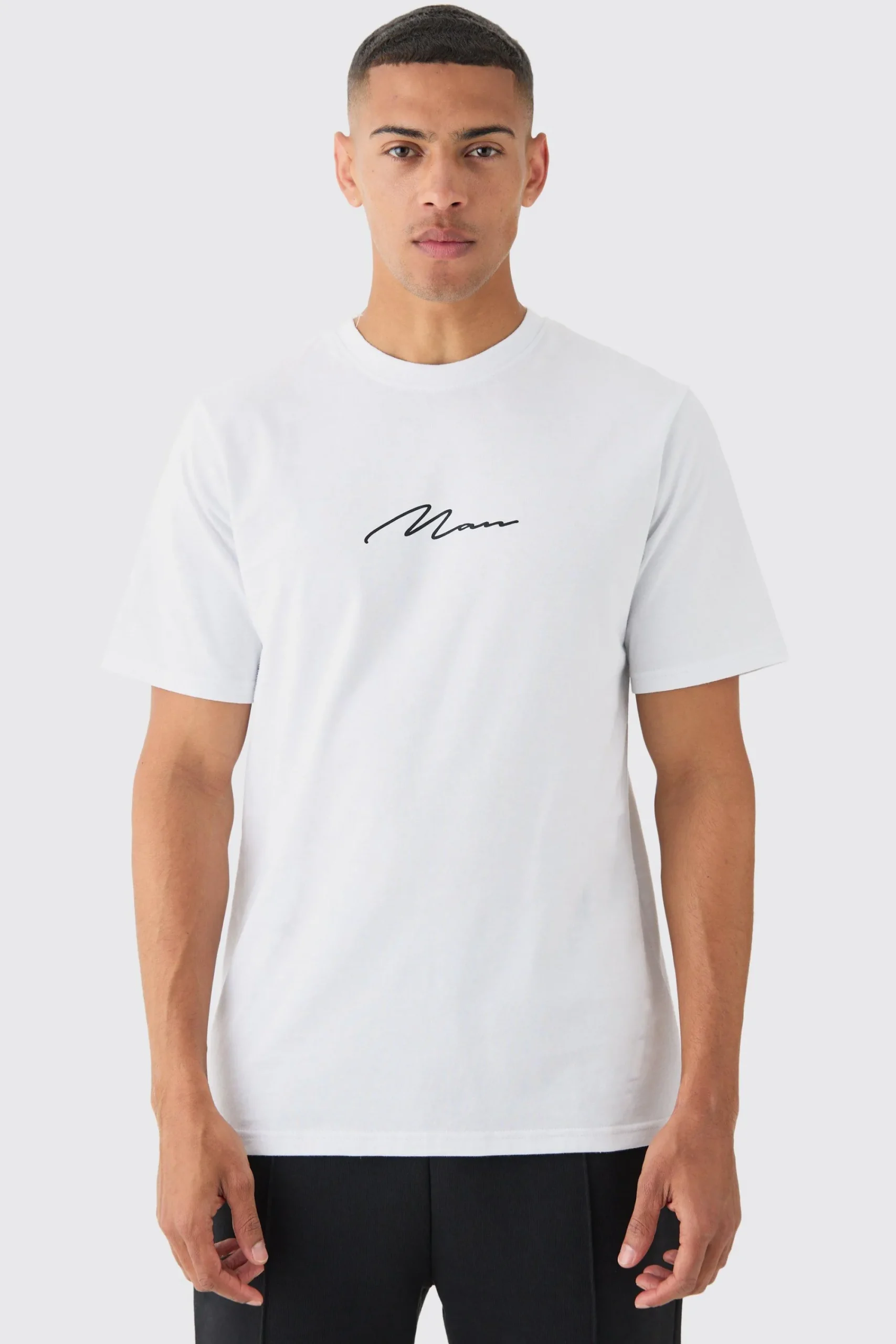 Man Signature Chest Print T-shirt | UK^boohooMAN