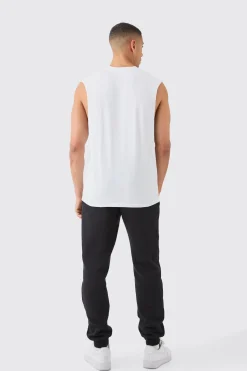 Man Signature Drop Armhole Tank | UK^boohooMAN