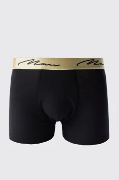 boohooMAN Man Signature Gold Waistband Boxers In | UK| Underwear & Socks|Underwear & Socks